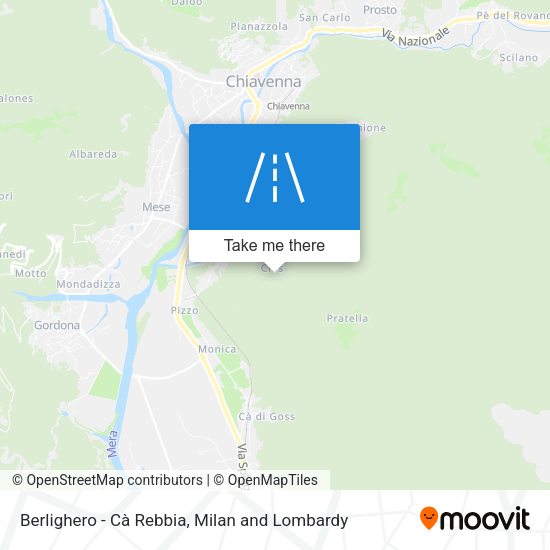 Berlighero - Cà Rebbia map