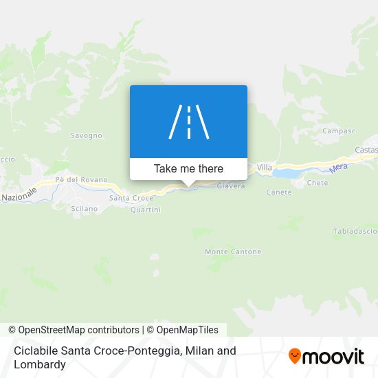 Ciclabile Santa Croce-Ponteggia map
