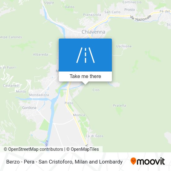 Berzo - Pera - San Cristoforo map