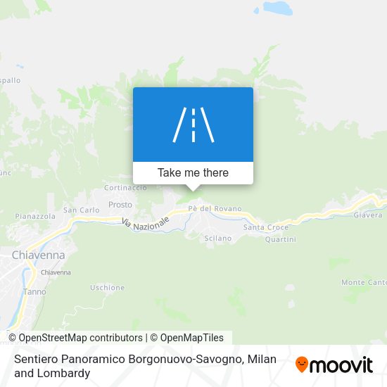 Sentiero Panoramico Borgonuovo-Savogno map