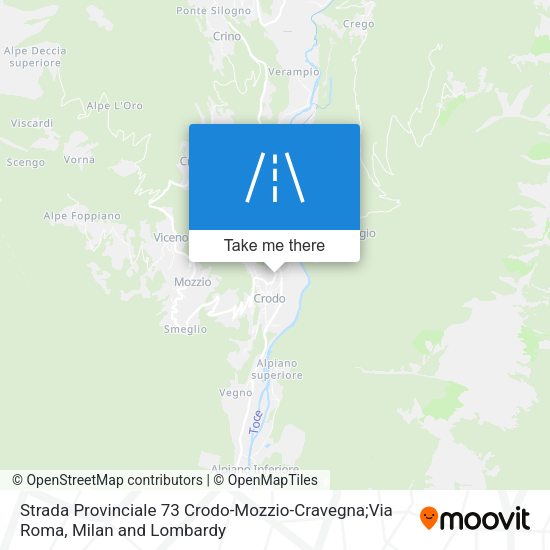 Strada Provinciale 73 Crodo-Mozzio-Cravegna;Via Roma map