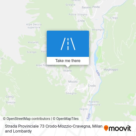 Strada Provinciale 73 Crodo-Mozzio-Cravegna map