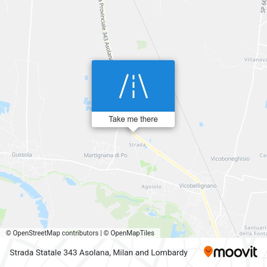 Strada Statale 343 Asolana map