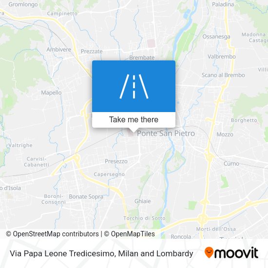 Via Papa Leone Tredicesimo map