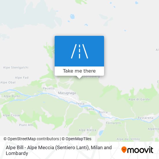 Alpe Bill - Alpe Meccia (Sentiero Lanti) map