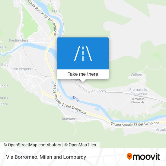 Via Borromeo map
