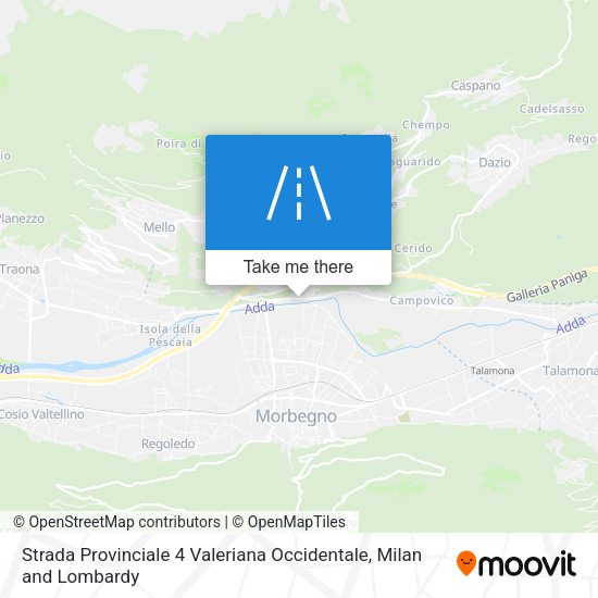 Strada Provinciale 4 Valeriana Occidentale map