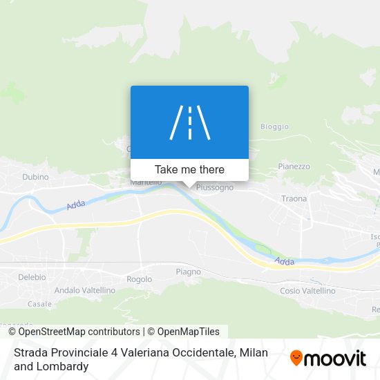 Strada Provinciale 4 Valeriana Occidentale map
