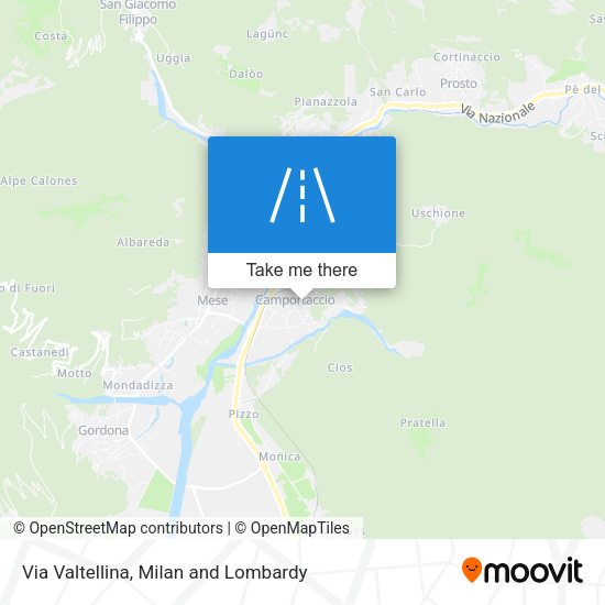 Via Valtellina map