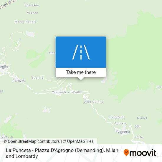 La Punceta - Piazza D'Agrogno (Demanding) map