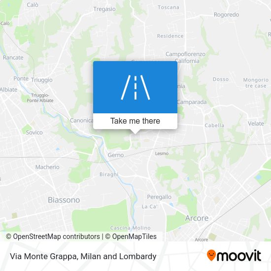 Via Monte Grappa map