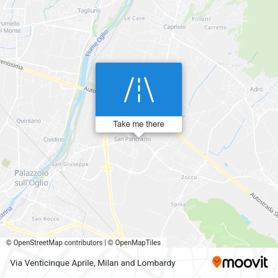 Via Venticinque Aprile map