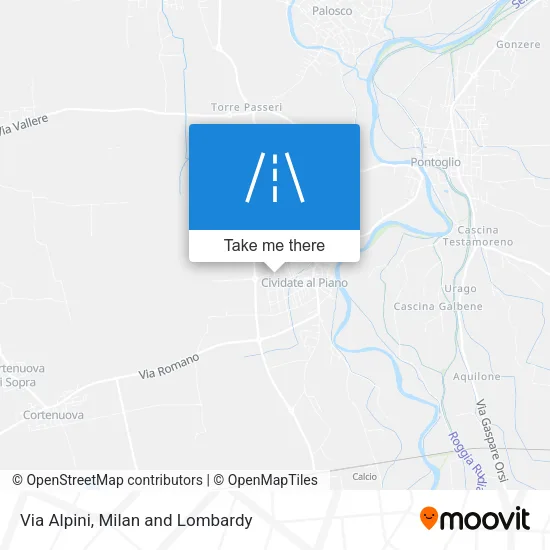 Via Alpini map