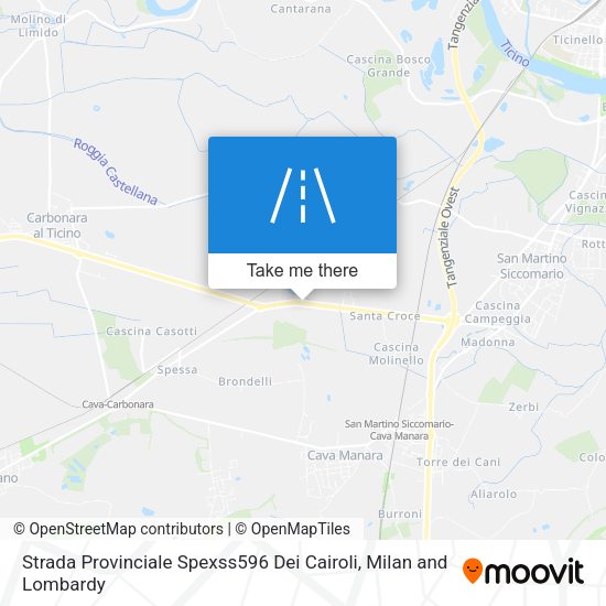 Strada Provinciale Spexss596 Dei Cairoli map