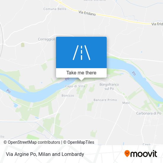 Via Argine Po map