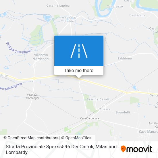 Strada Provinciale Spexss596 Dei Cairoli map