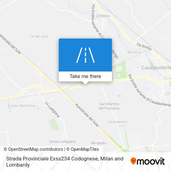 Strada Provinciale Exss234 Codognese map