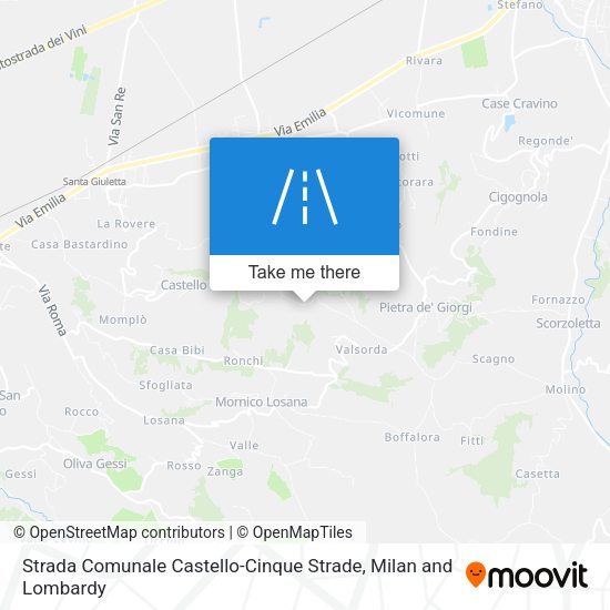 Strada Comunale Castello-Cinque Strade map