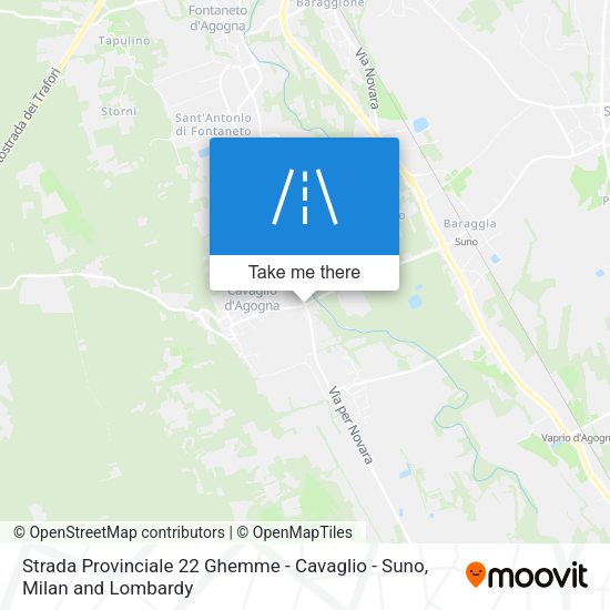 Strada Provinciale 22 Ghemme - Cavaglio - Suno map