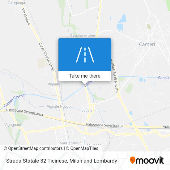 Strada Statale 32 Ticinese map