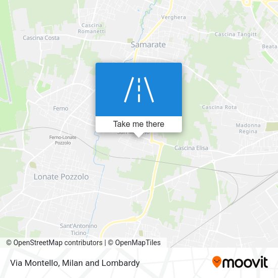 Via Montello map