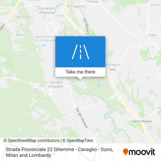 Strada Provinciale 22 Ghemme - Cavaglio - Suno map