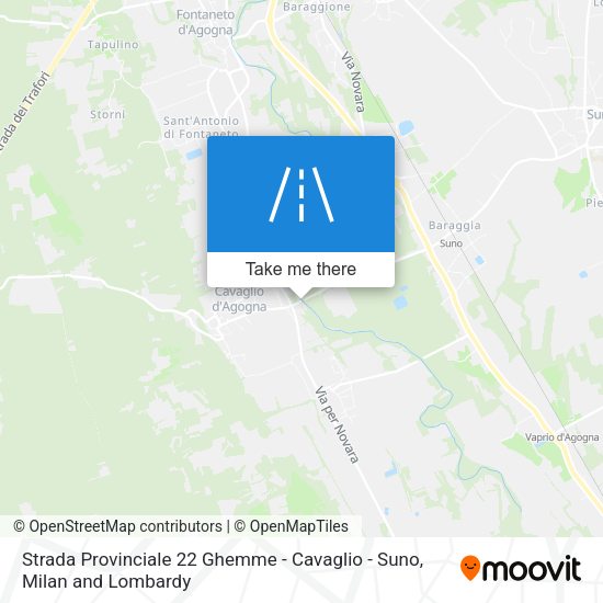 Strada Provinciale 22 Ghemme - Cavaglio - Suno map
