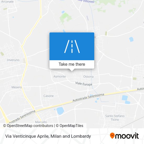 Via Venticinque Aprile map