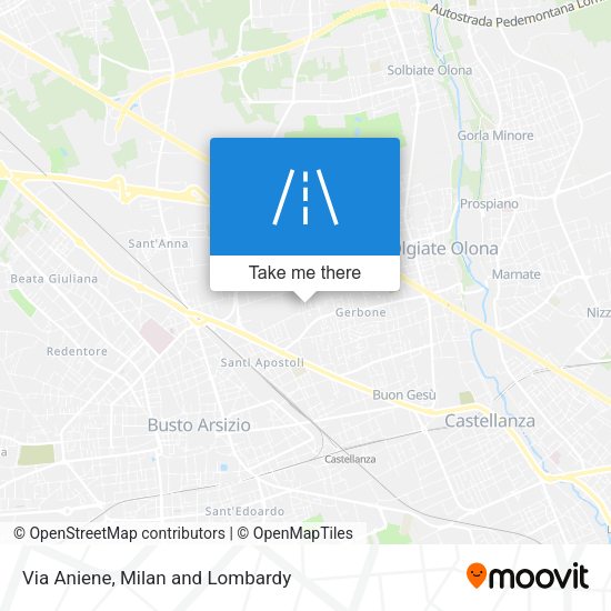 Via Aniene map