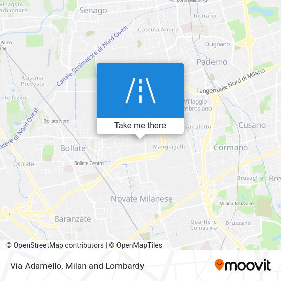 Via Adamello map