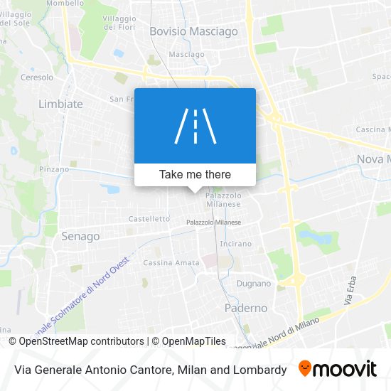 Via Generale Antonio Cantore map