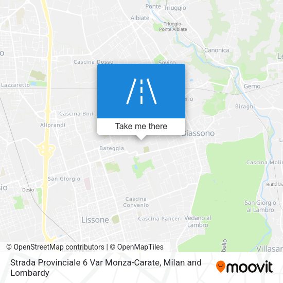 Strada Provinciale 6 Var Monza-Carate map