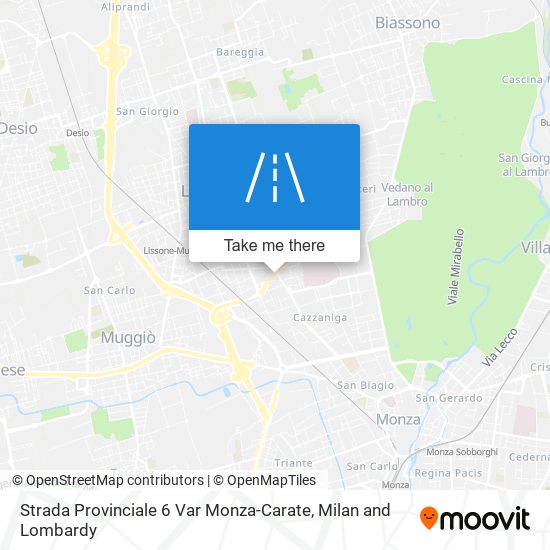 Strada Provinciale 6 Var Monza-Carate map