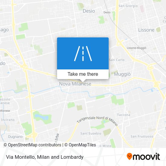 Via Montello map