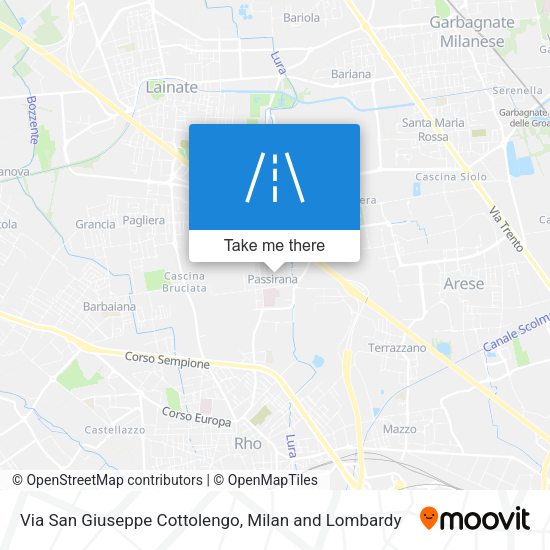 Via San Giuseppe Cottolengo map