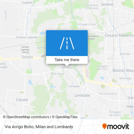 Via Arrigo Boito map