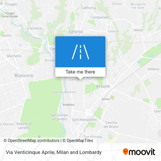Via Venticinque Aprile map