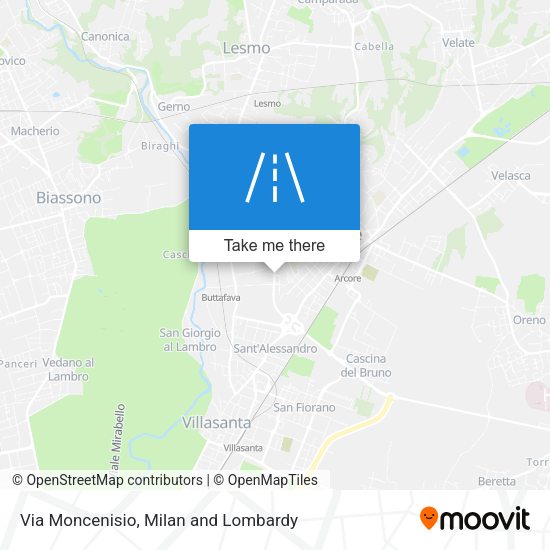 Via Moncenisio map