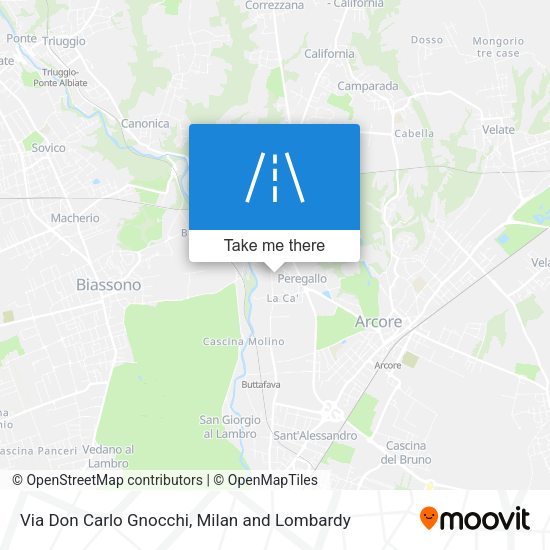 Via Don Carlo Gnocchi map