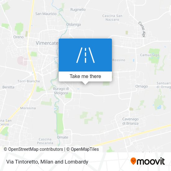 Via Tintoretto map