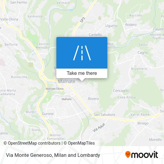 Via Monte Generoso map