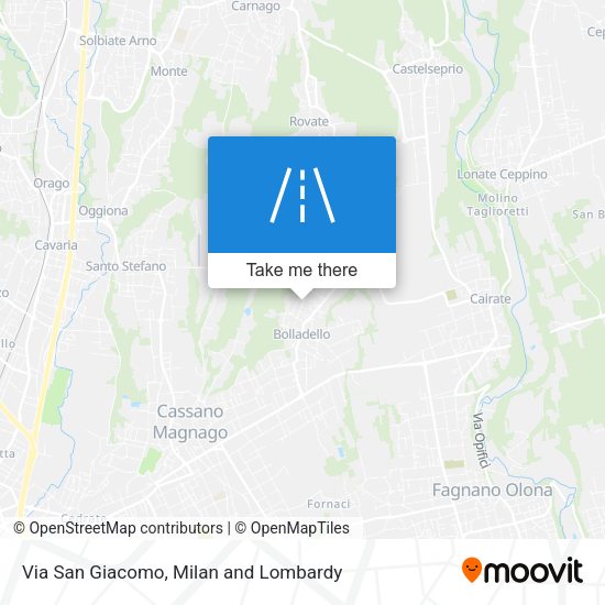 Via San Giacomo map