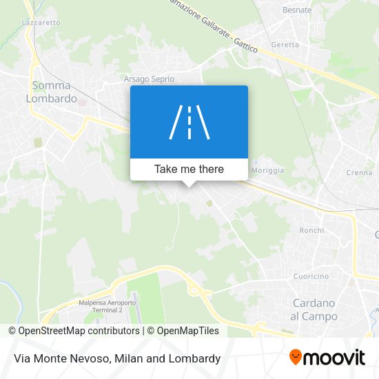 Via Monte Nevoso map