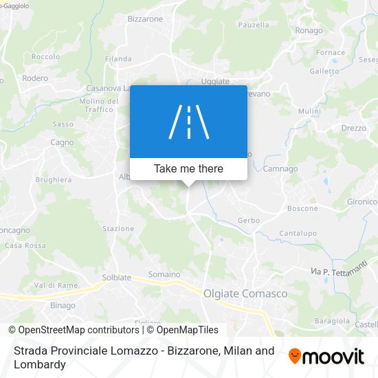 Strada Provinciale Lomazzo - Bizzarone map