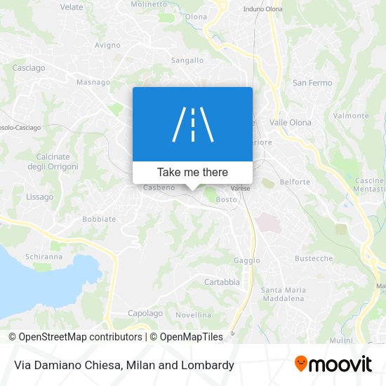 Via Damiano Chiesa map