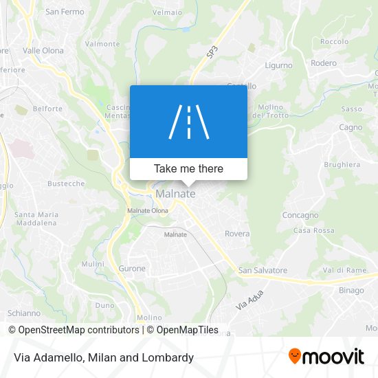 Via Adamello map
