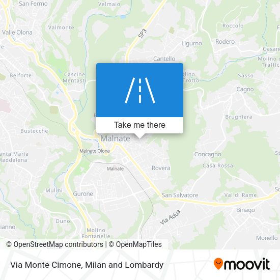 Via Monte Cimone map