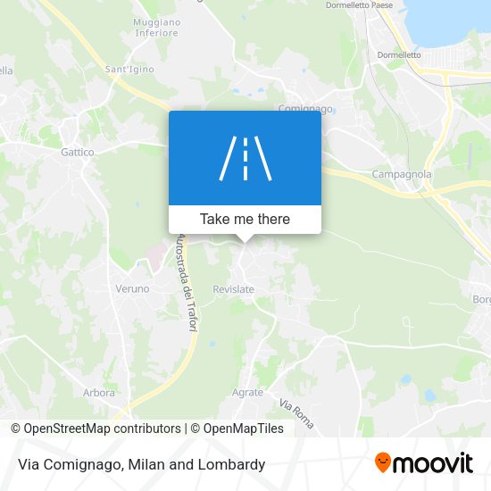 Via Comignago map