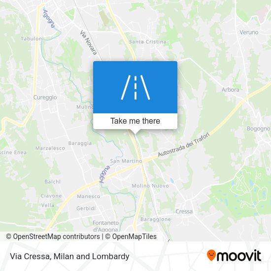 Via Cressa map