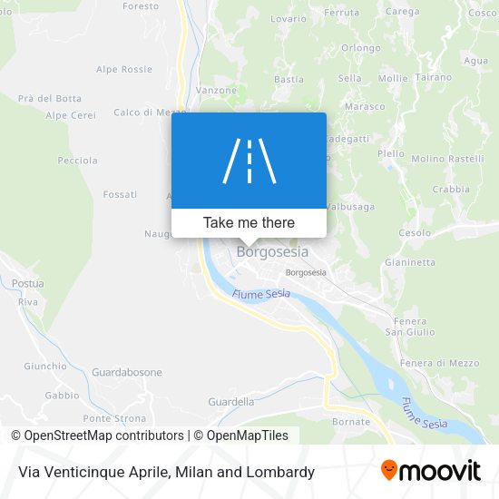 Via Venticinque Aprile map